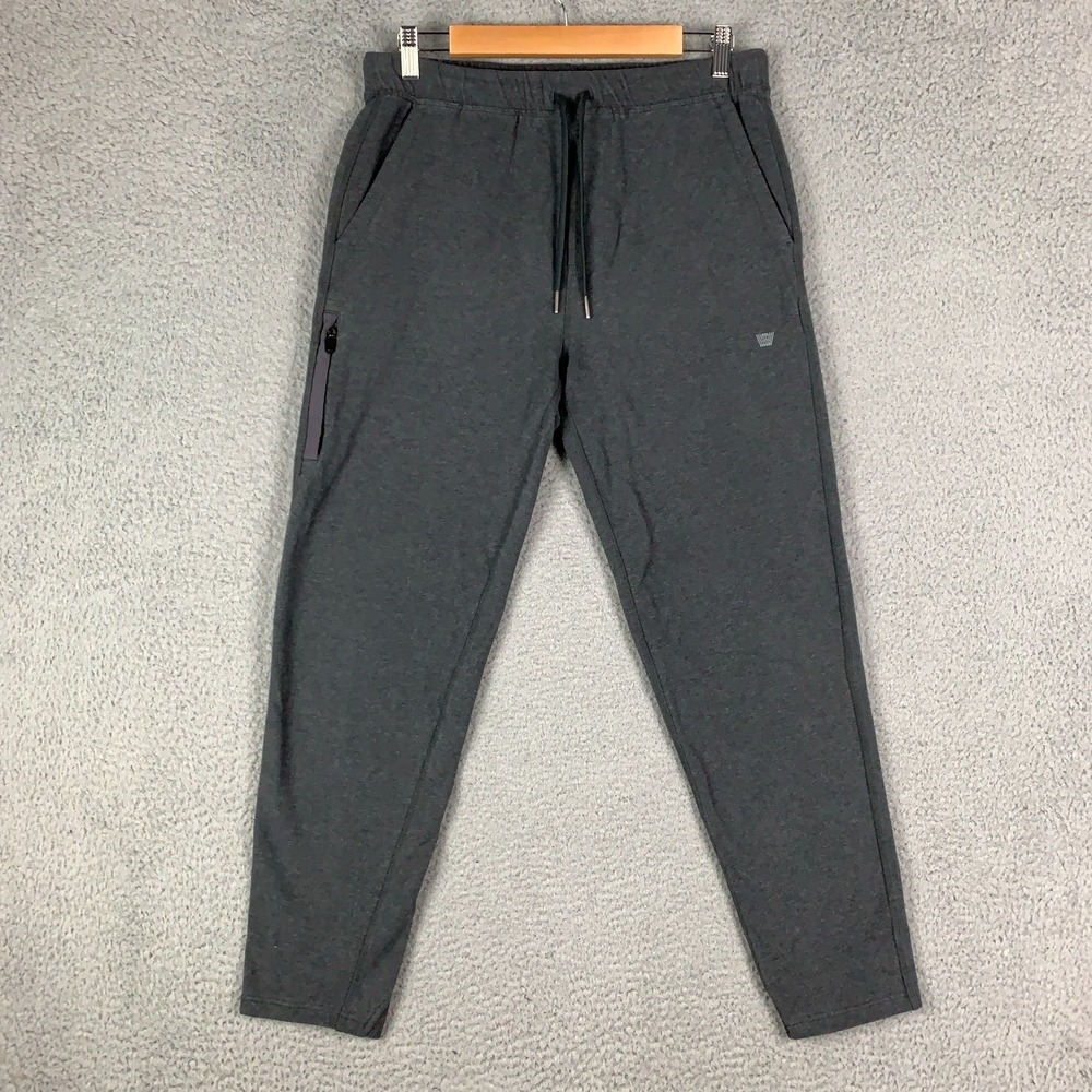 Mack Weldon Ace Sweatpant Mens Medium Charcoal Heather Stretch Cotton Drawstring